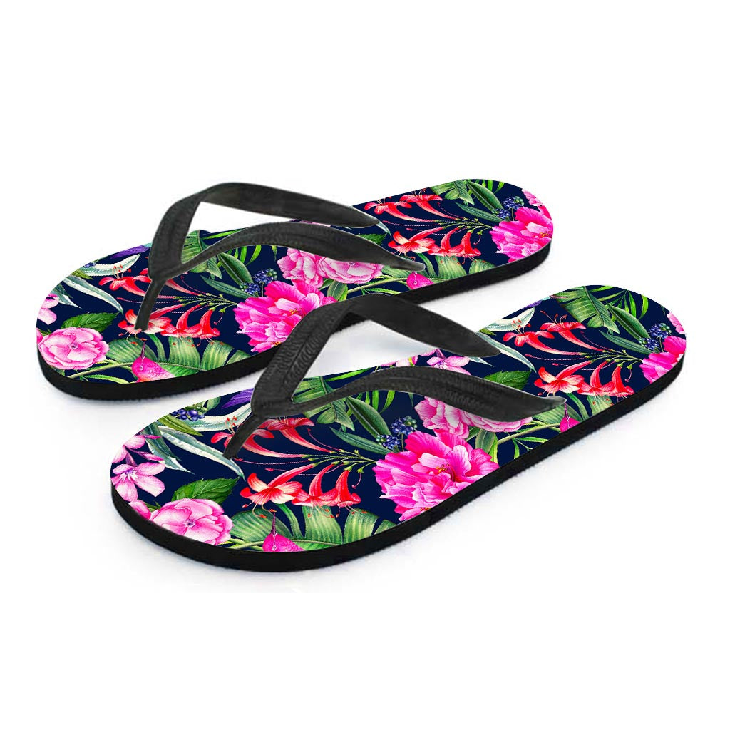 Hawaiian Tropical Birds Pattern Print Flip Flops
