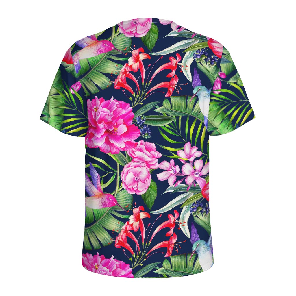 Hawaiian Tropical Birds Pattern Print Men's Sports T-Shirt