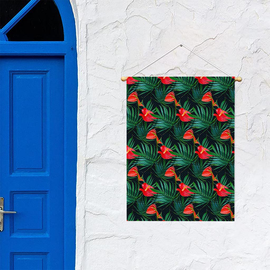 Hawaiian Tropical Flowers Pattern Print Garden Flag