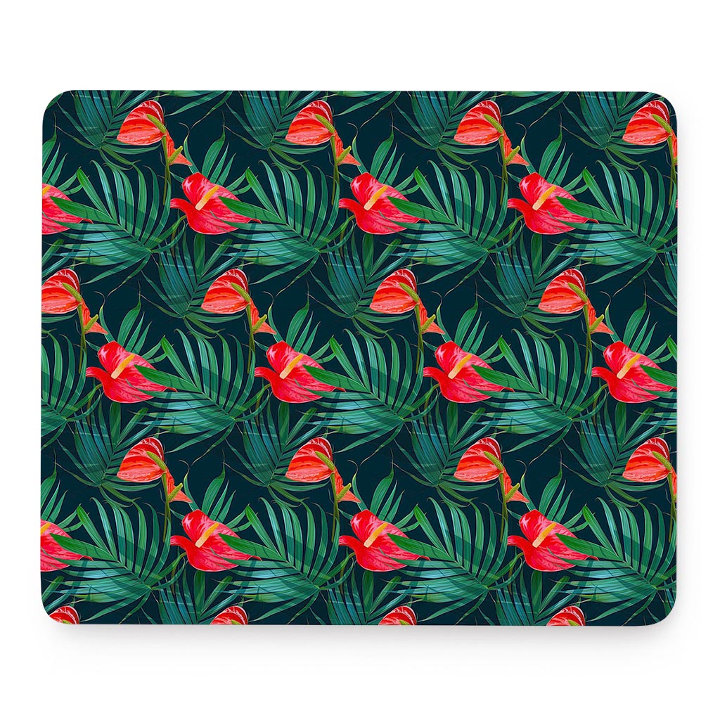 Hawaiian Tropical Flowers Pattern Print Mouse Pad