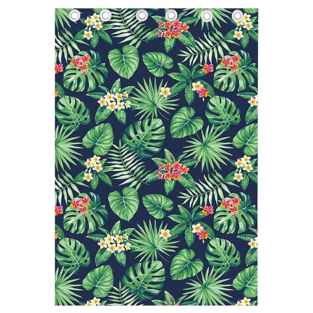Hawaiian Tropical Leaves Pattern Print Curtain