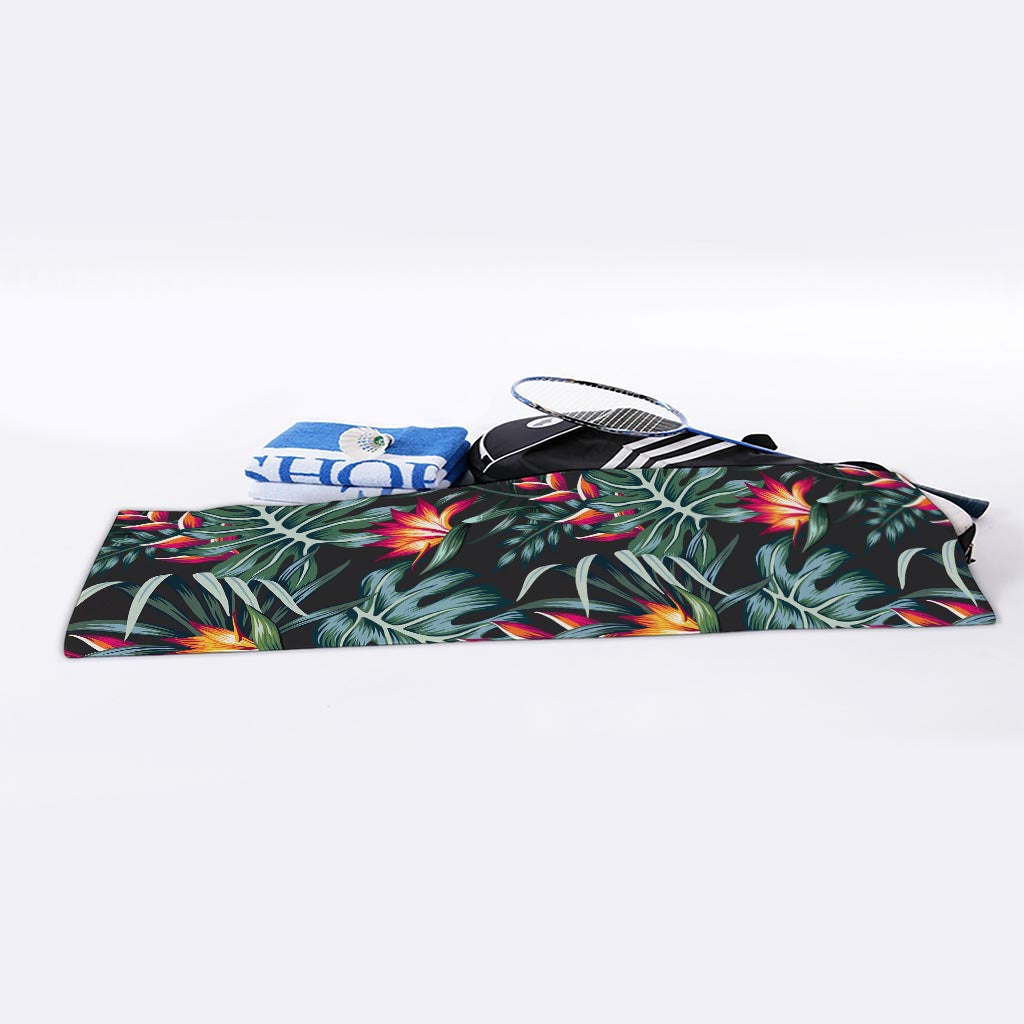 Hawaiian Tropical Plants Pattern Print Sports Towel