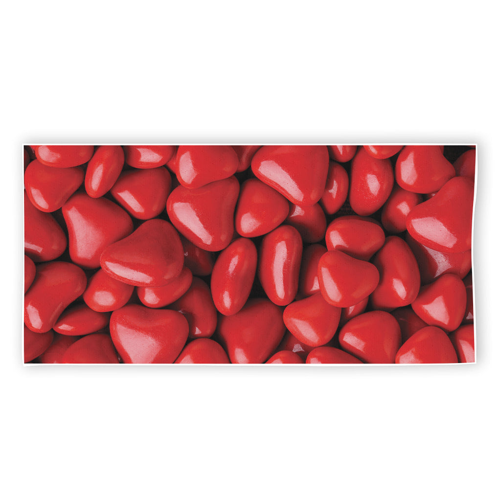 Heart Chocolate Candy Print Beach Towel