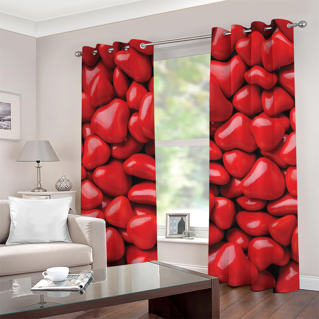 Heart Chocolate Candy Print Grommet Curtains