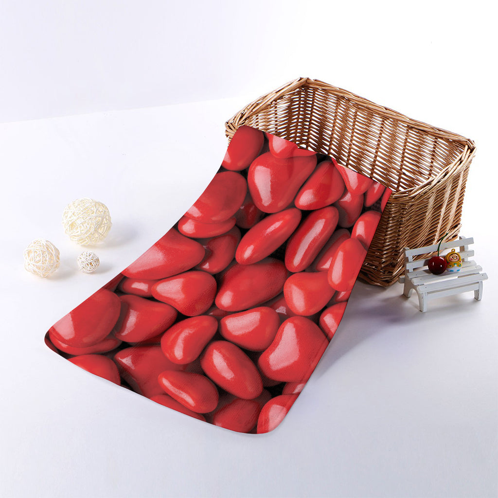 Heart Chocolate Candy Print Towel