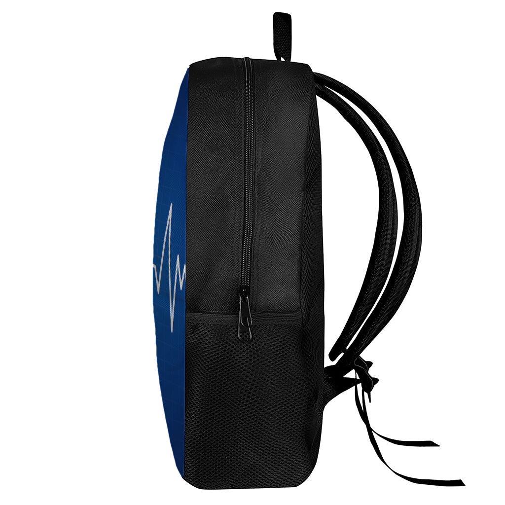 Heartbeat Cardiogram Print 17 Inch Backpack