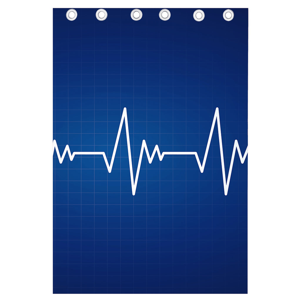 Heartbeat Cardiogram Print Curtain