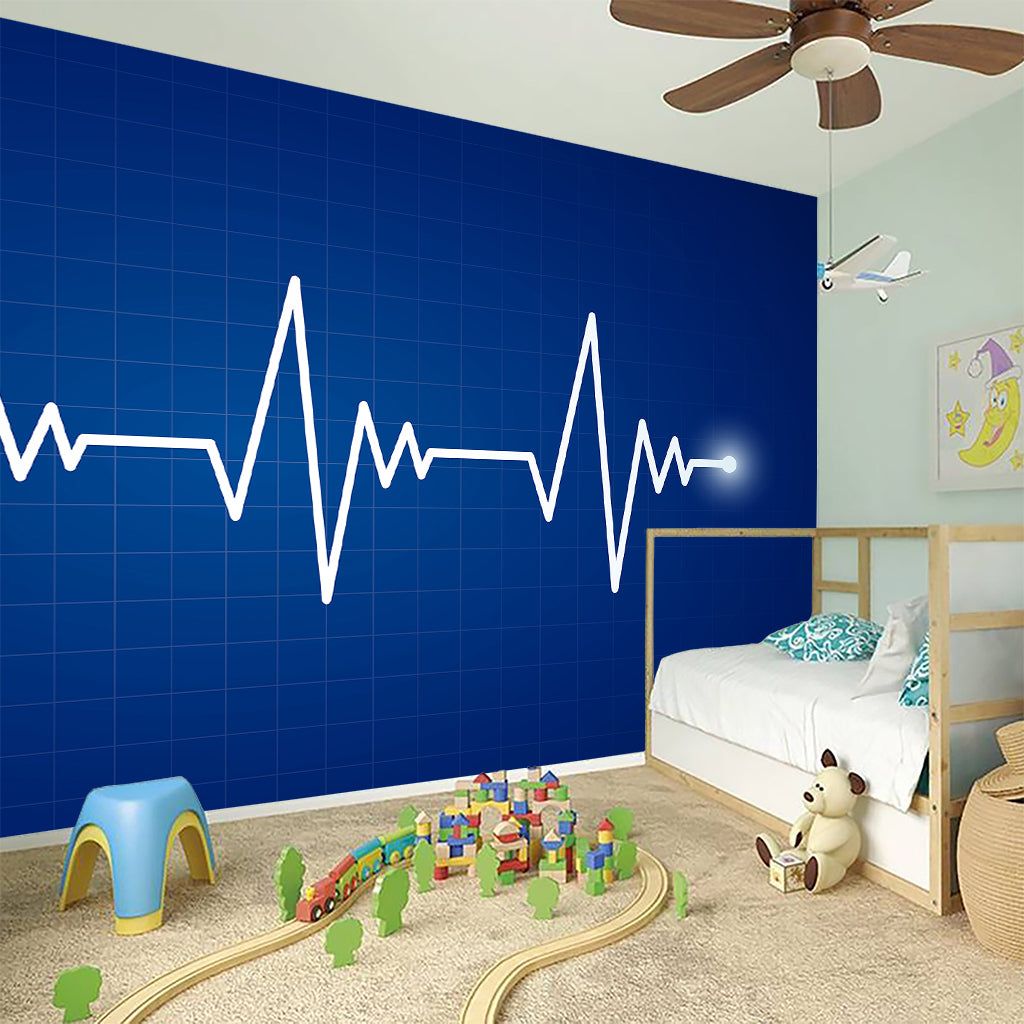 Heartbeat Cardiogram Print Wall Sticker