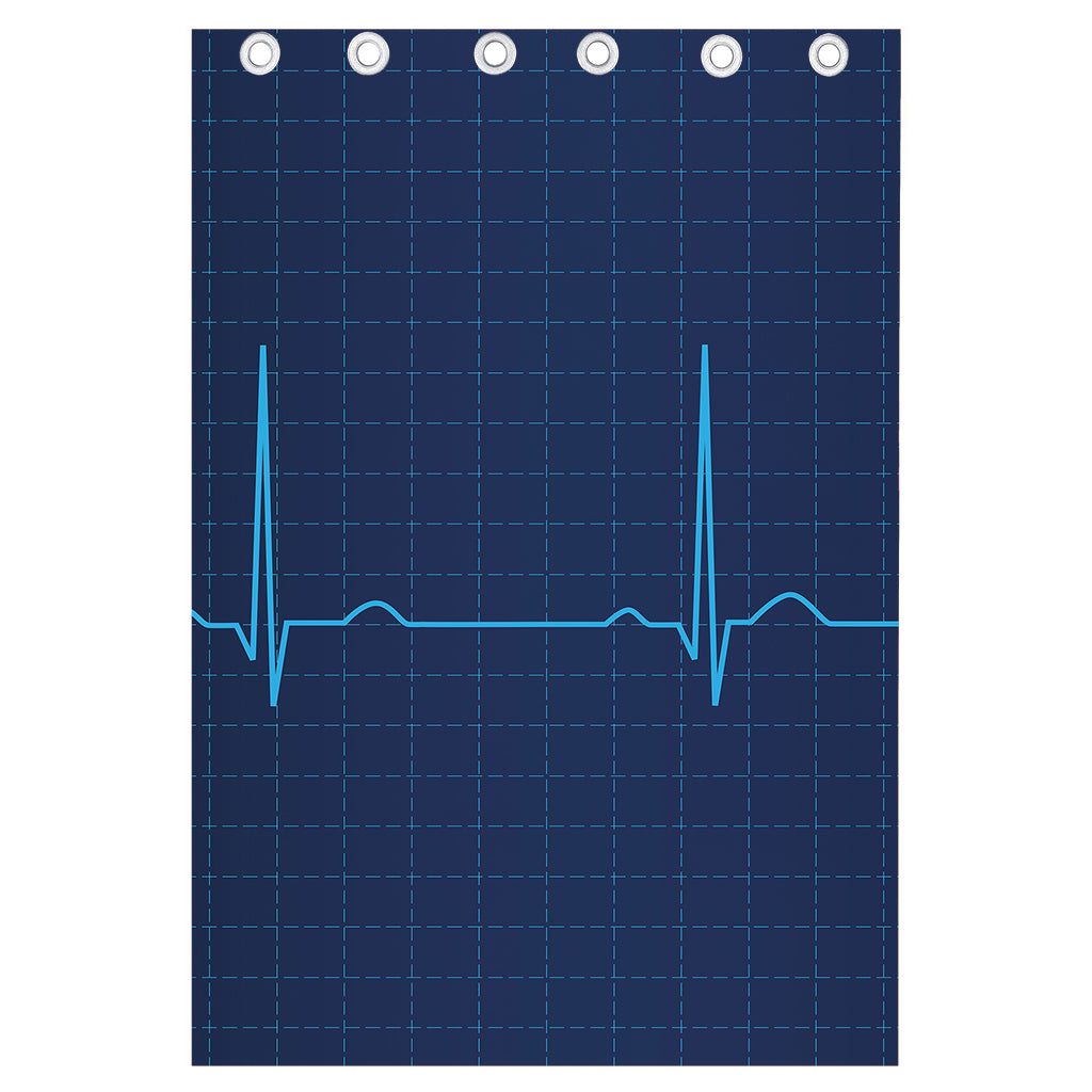 Heartbeat Electrocardiogram Print Curtain