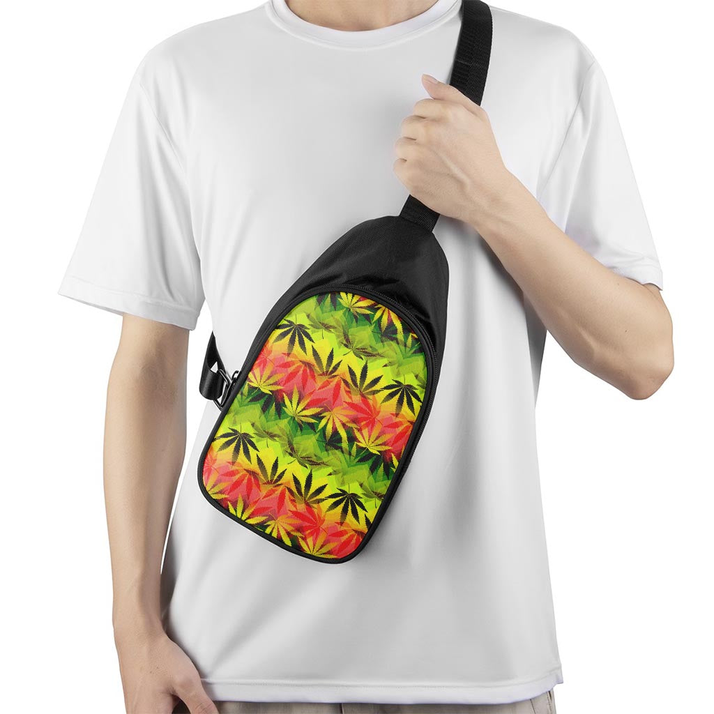 Hemp Leaf Reggae Pattern Print Chest Bag