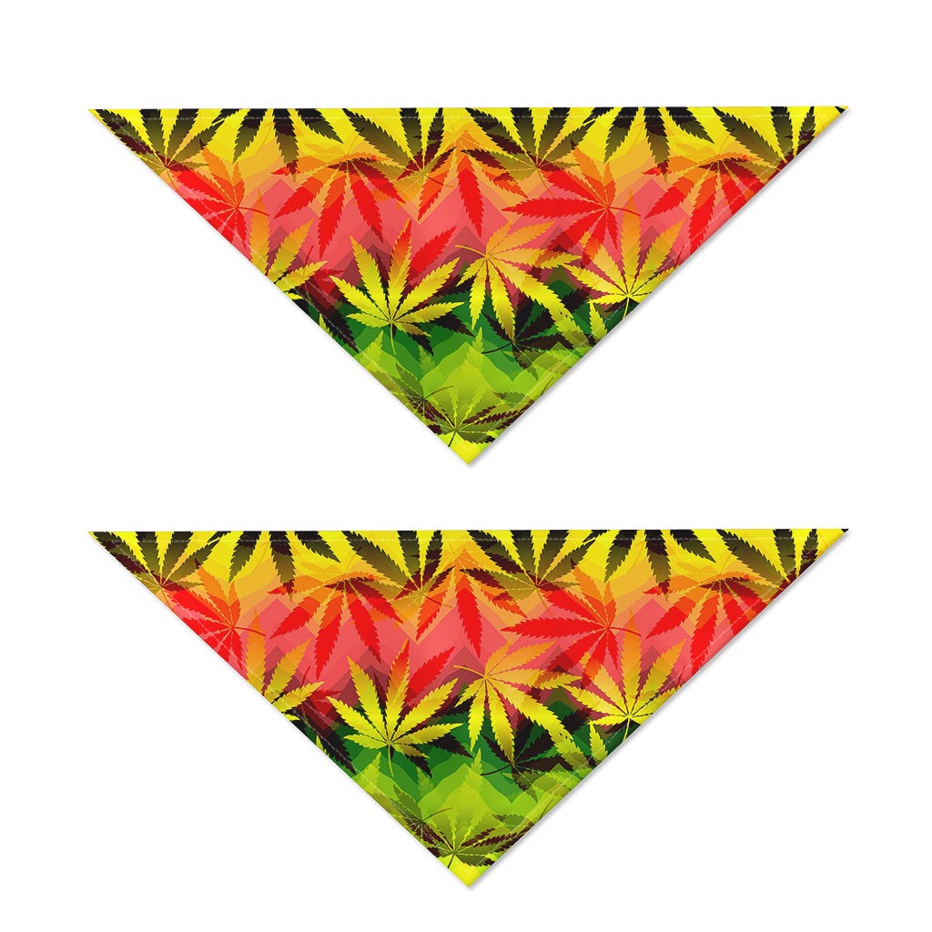 Hemp Leaf Reggae Pattern Print Dog Bandana