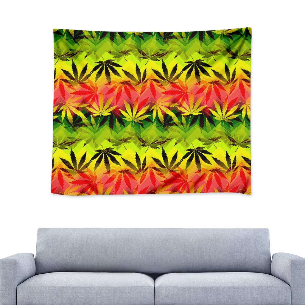 Hemp Leaf Reggae Pattern Print Tapestry
