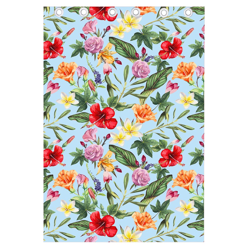 Hibiscus Flower Floral Pattern Print Curtain