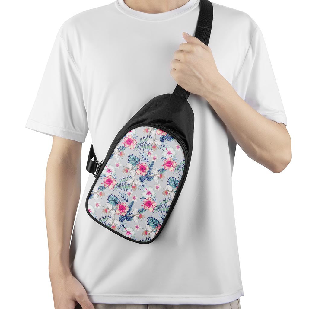 Hibiscus Orchids Hawaii Pattern Print Chest Bag