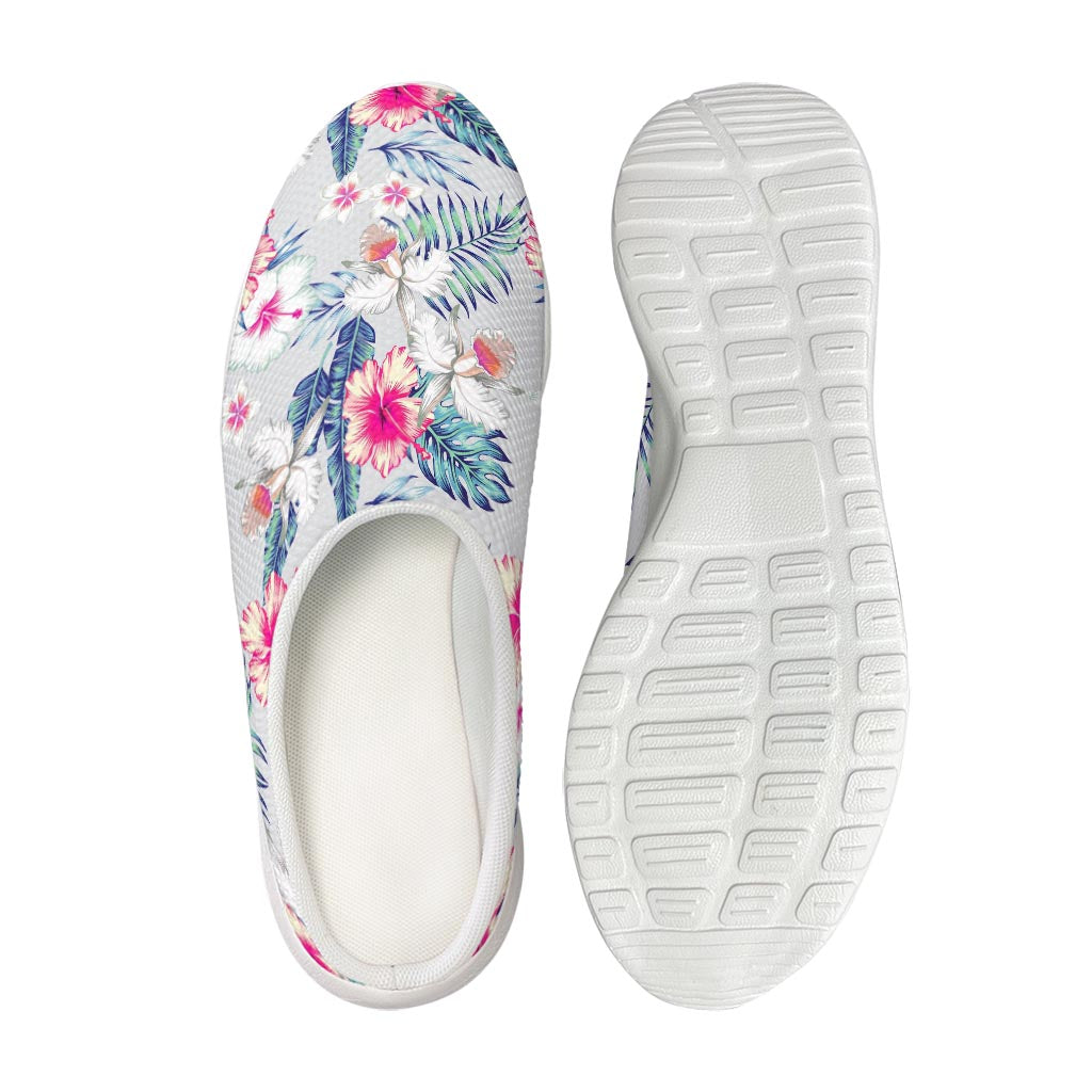 Hibiscus Orchids Hawaii Pattern Print Mesh Casual Shoes