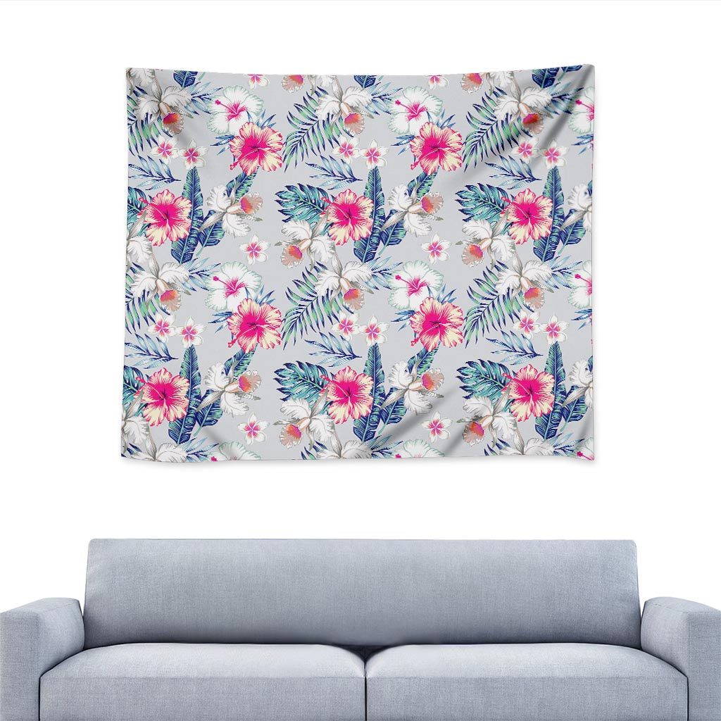 Hibiscus Orchids Hawaii Pattern Print Tapestry