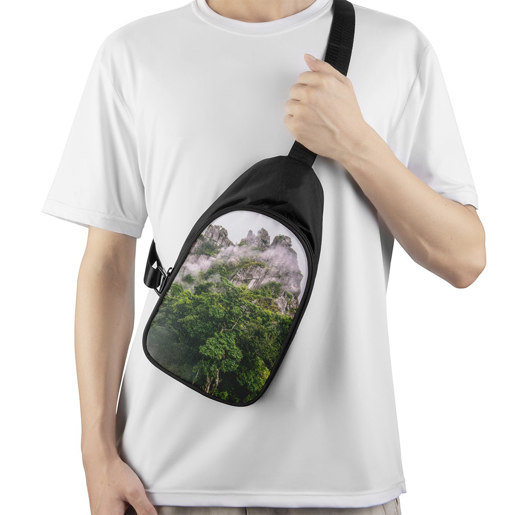 High Mountain Print Chest Bag