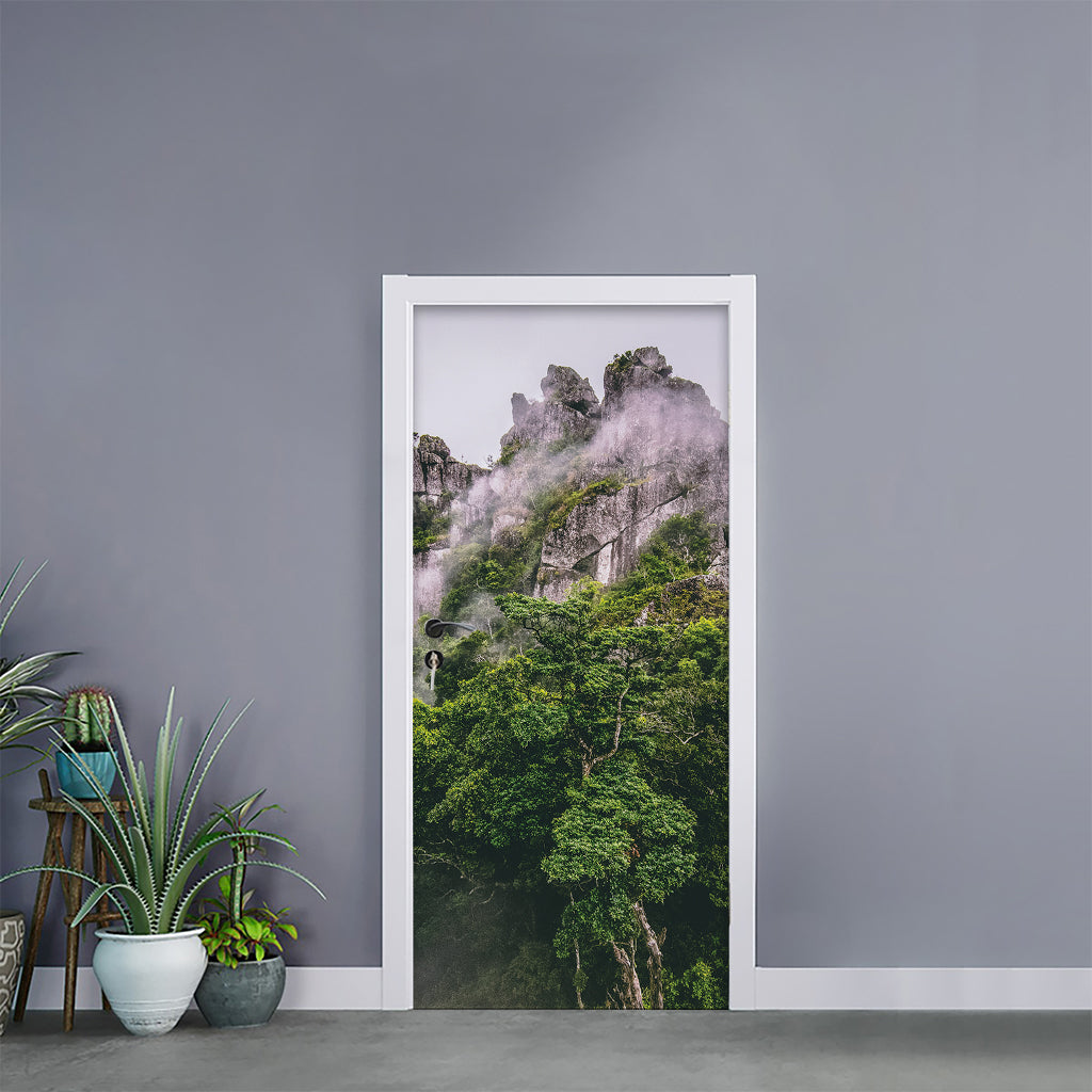 High Mountain Print Door Sticker