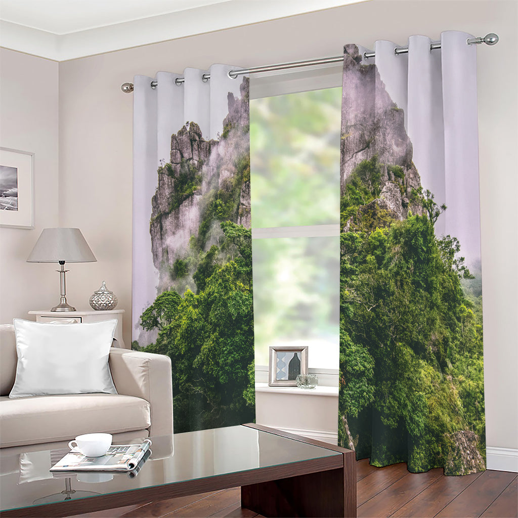 High Mountain Print Extra Wide Grommet Curtains