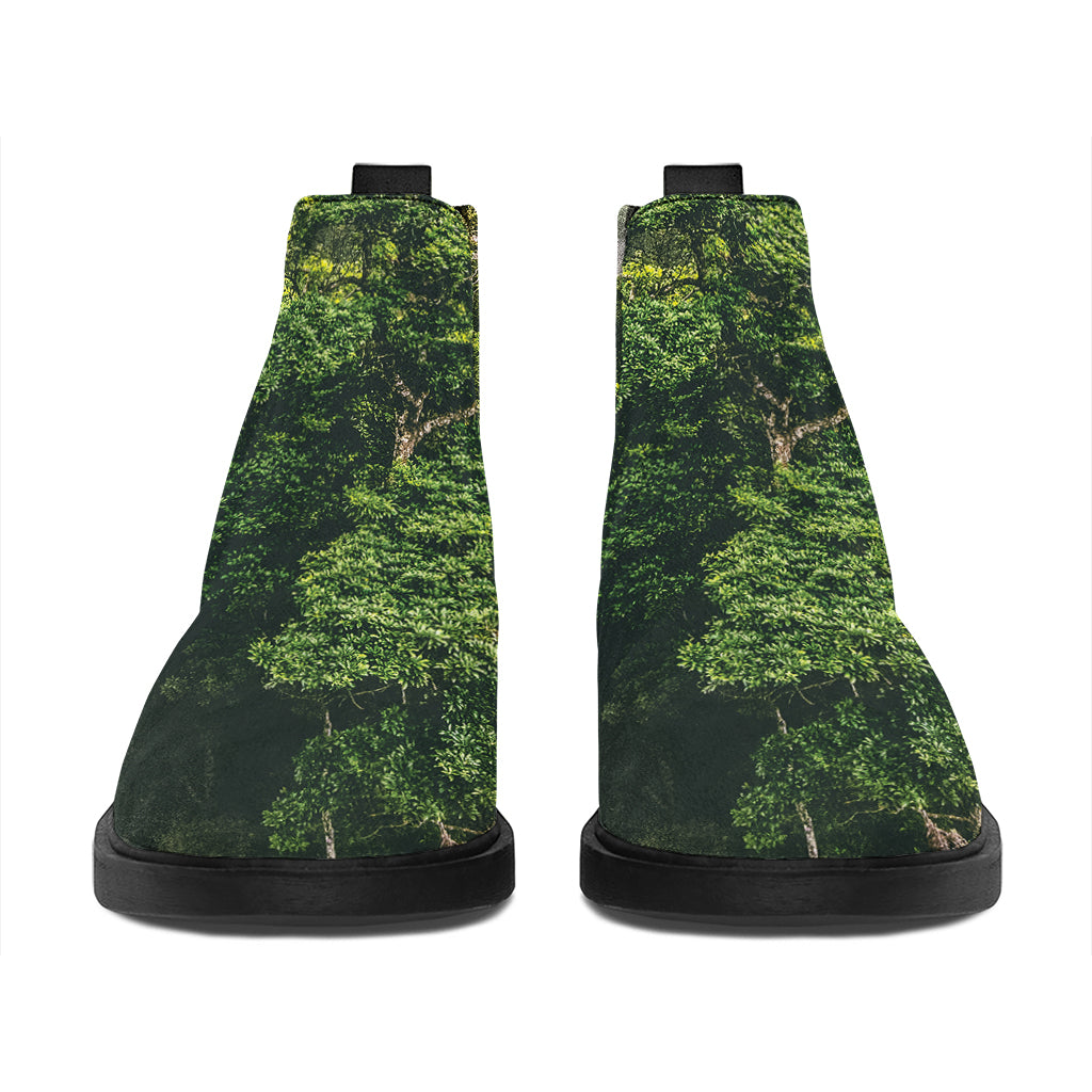 High Mountain Print Flat Ankle Boots