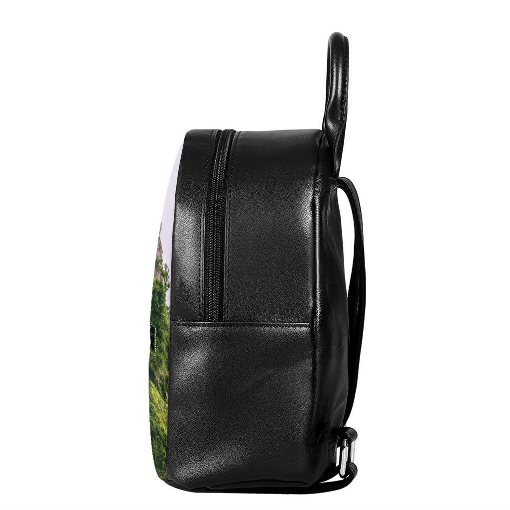 High Mountain Print Leather Backpack