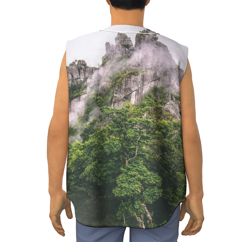 High Mountain Print Sleeveless Baseball Jersey