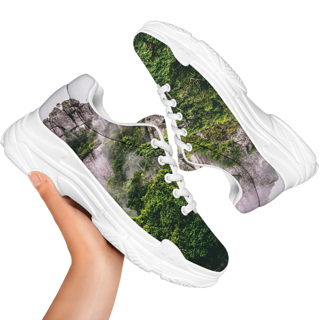 High Mountain Print White Chunky Shoes