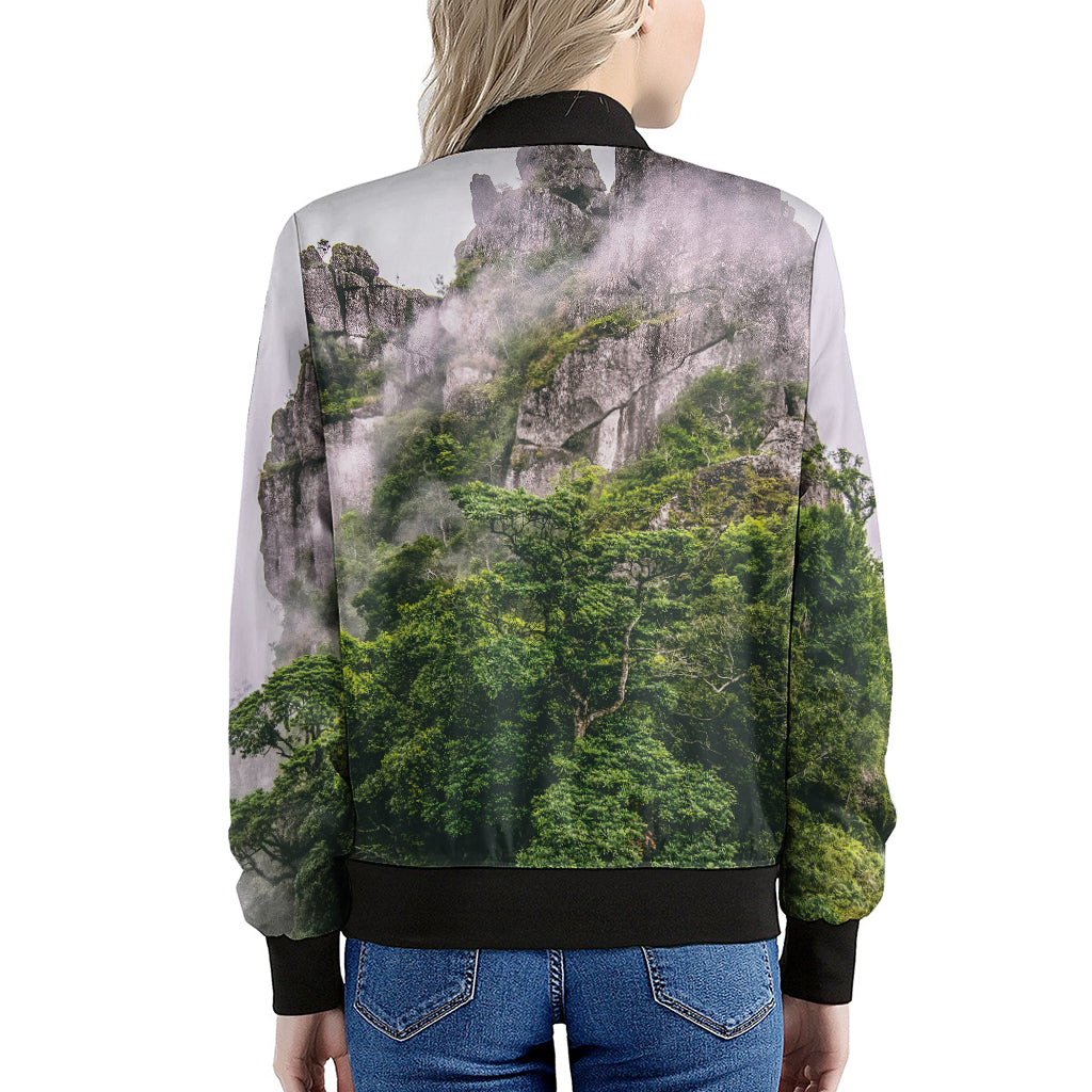 High Mountain Print Women's Bomber Jacket