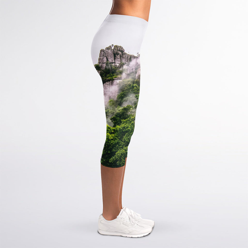 High Mountain Print Women's Capri Leggings