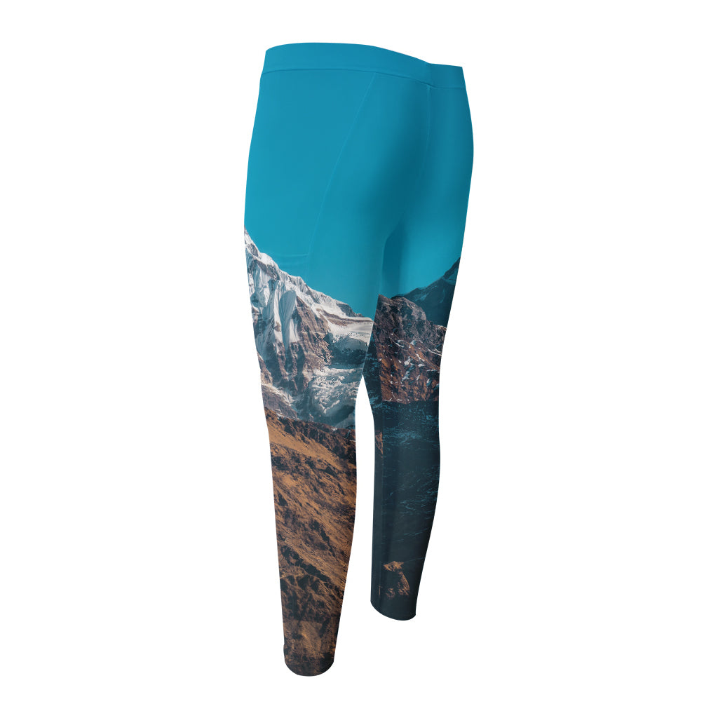 Himalaya Mountain Print Men's Compression Pants
