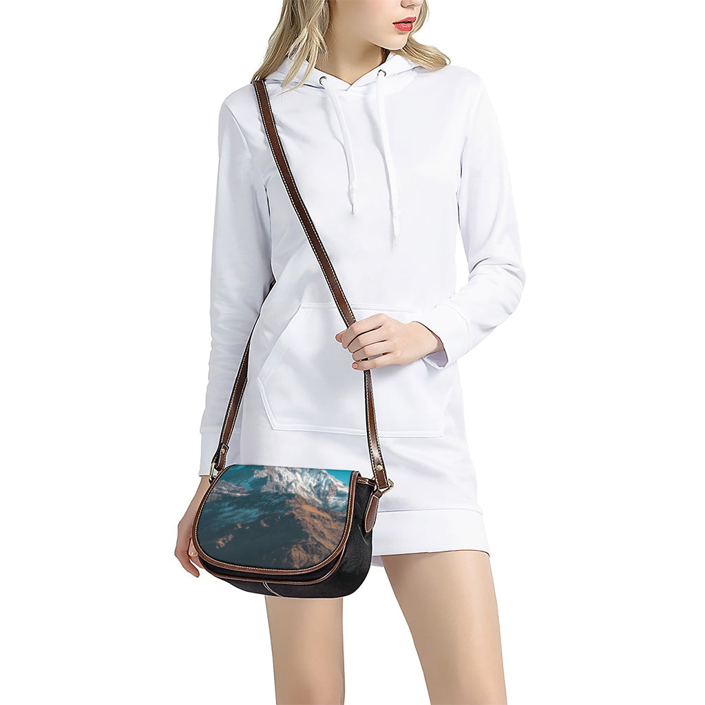 Himalaya Mountain Print Saddle Bag