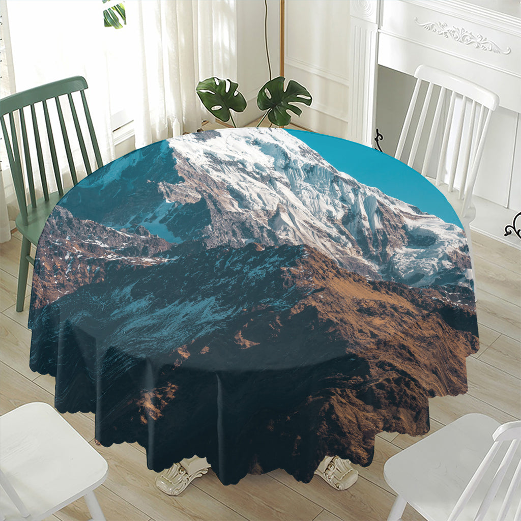 Himalaya Mountain Print Waterproof Round Tablecloth