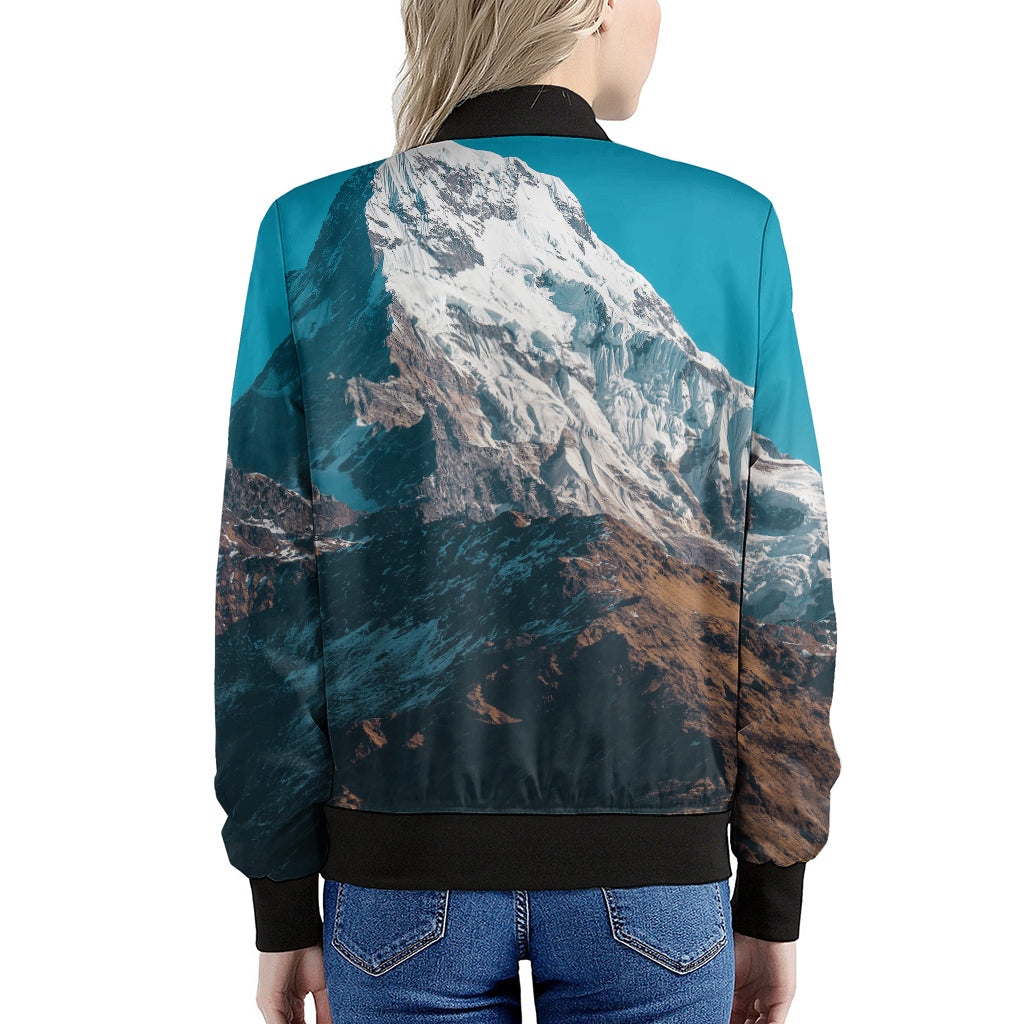 Himalaya Mountain Print Women's Bomber Jacket