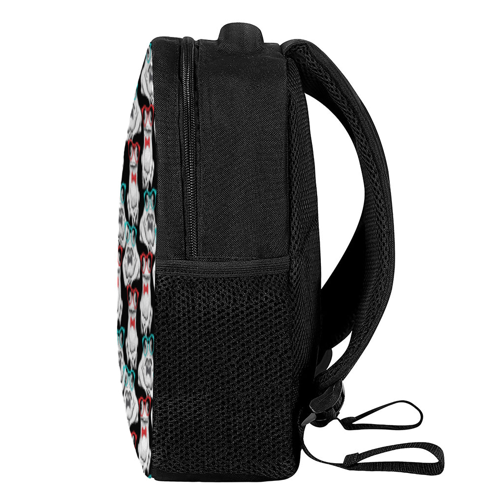 Hipster Frog Pattern Print Casual Backpack