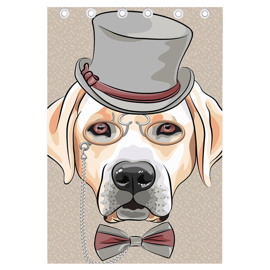 Hipster Labrador Retriever Print Curtain