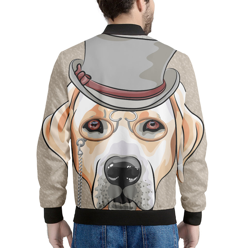Hipster Labrador Retriever Print Men's Bomber Jacket