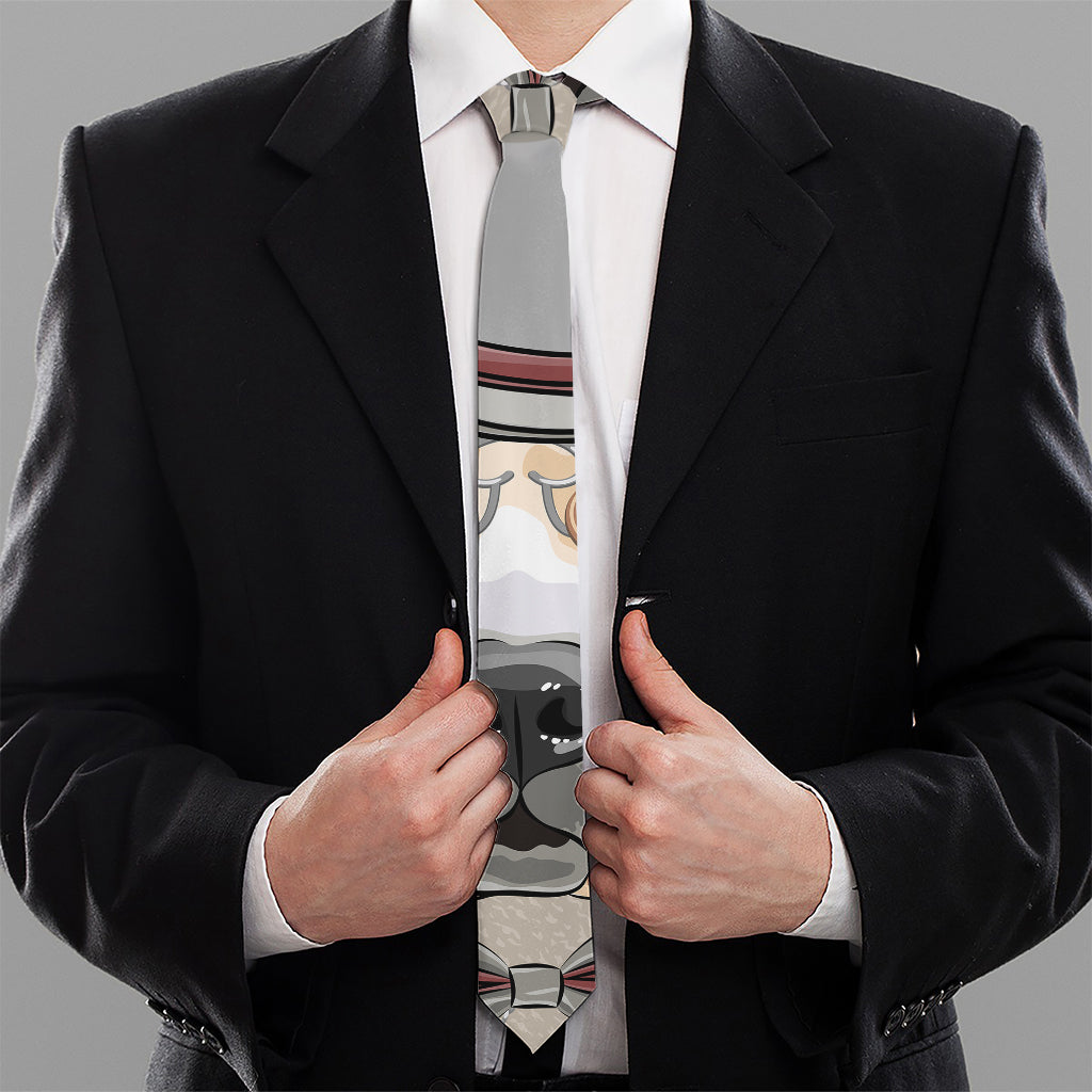 Hipster Labrador Retriever Print Necktie