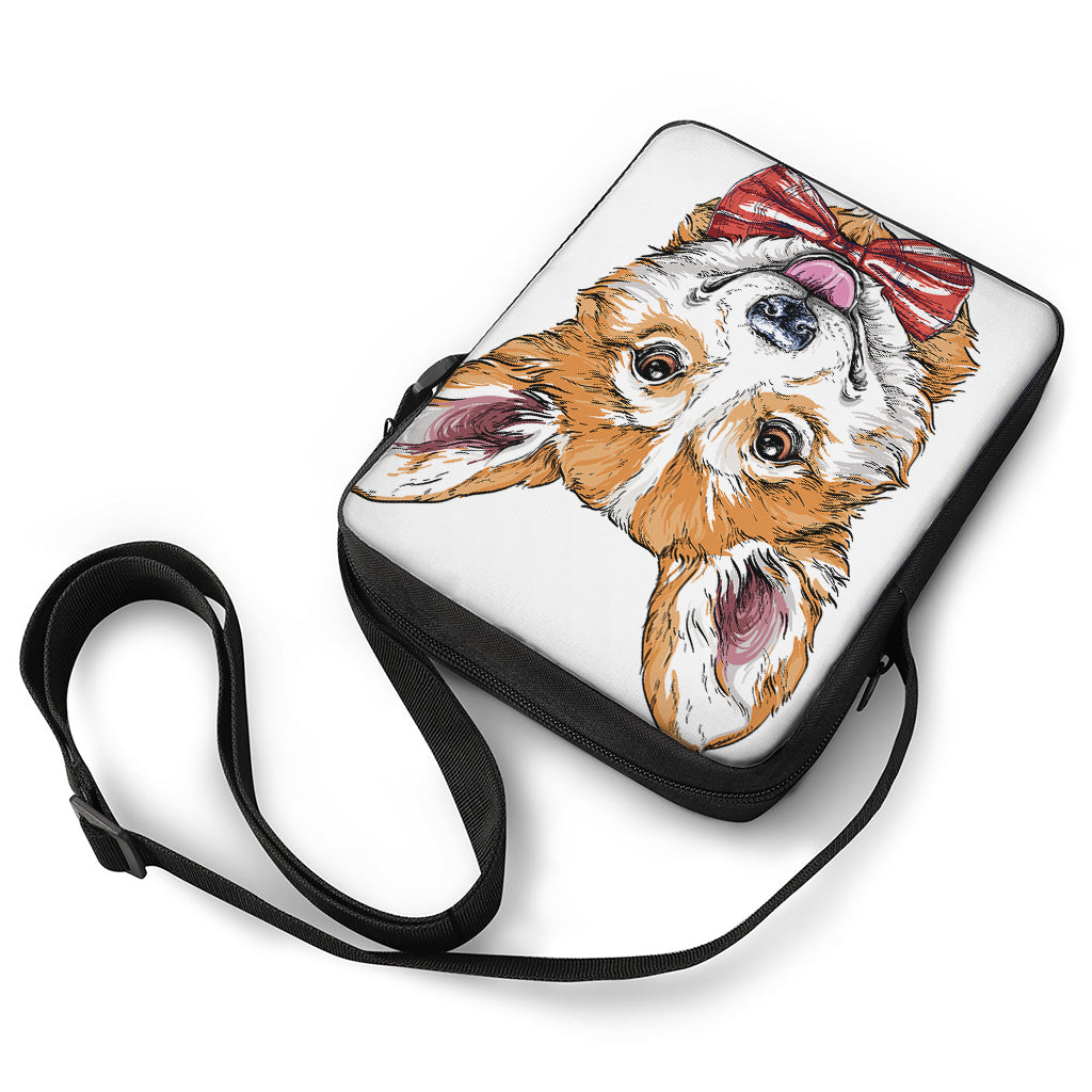 Hipster Pembroke Welsh Corgi Print Rectangular Crossbody Bag
