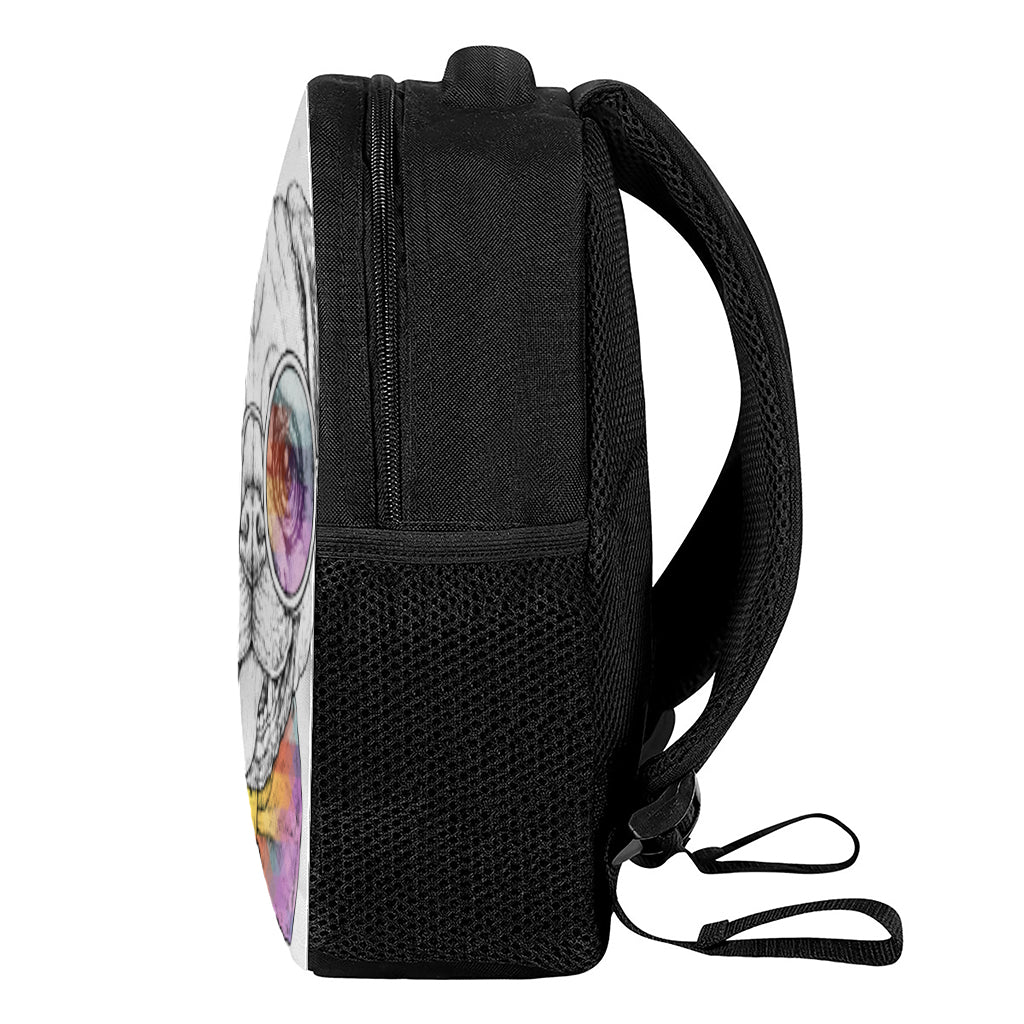 Hipster Pug Print Casual Backpack
