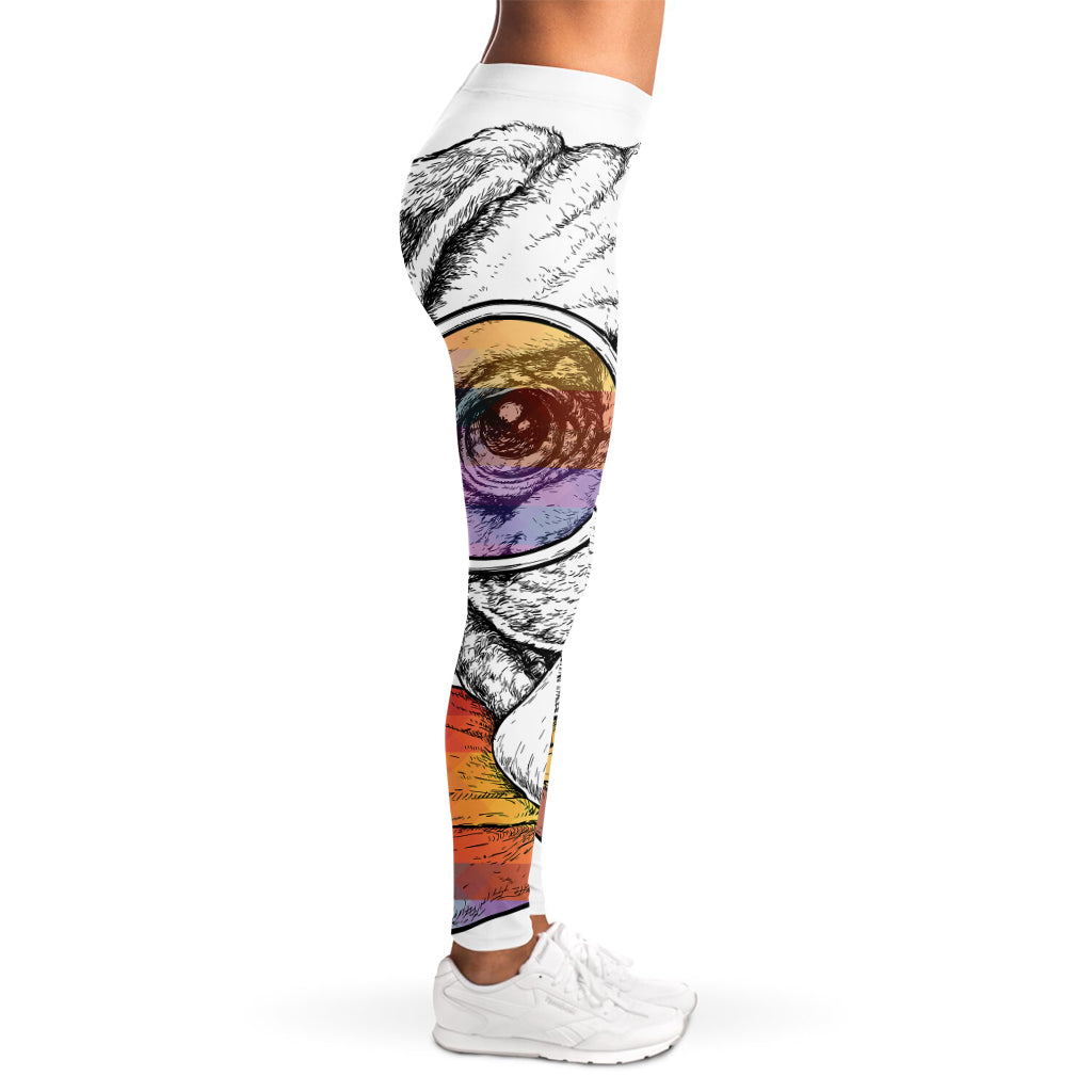 Hipster Pug Print Women's Leggings