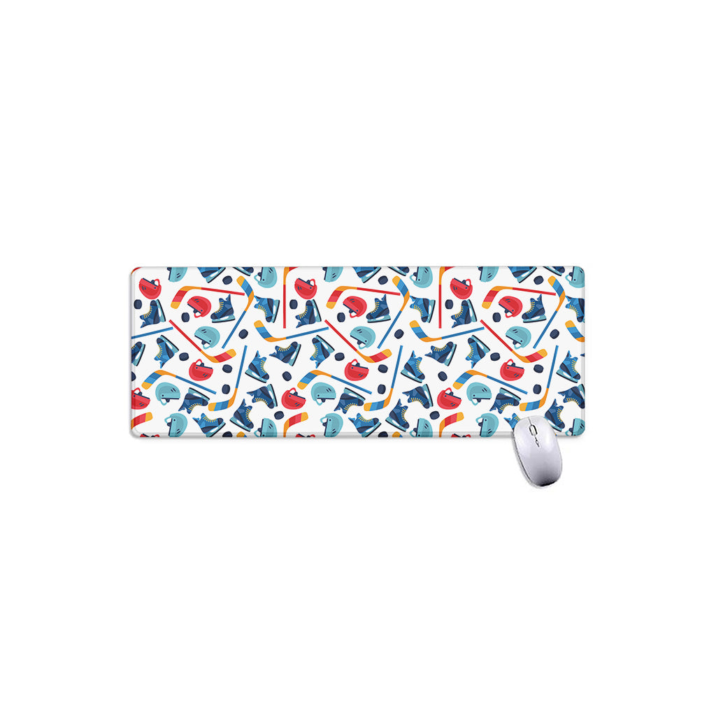 Hockey Equipment Pattern Print Extended Mouse Pad
