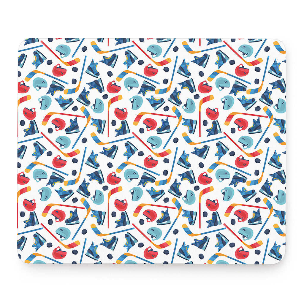 Hockey Equipment Pattern Print Mouse Pad