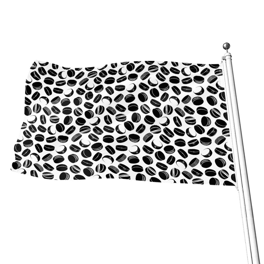 Hockey Puck Pattern Print Flag