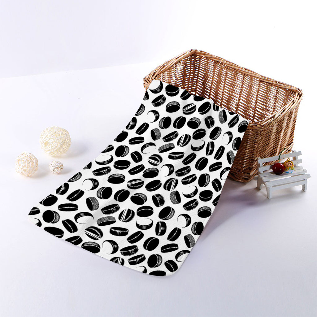 Hockey Puck Pattern Print Towel