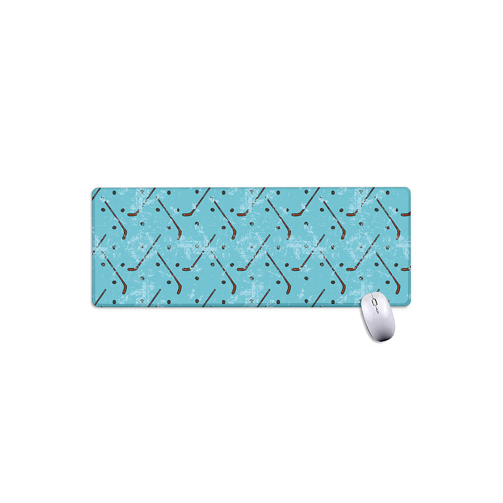Hockey Stick And Puck Pattern Print Extended Mouse Pad