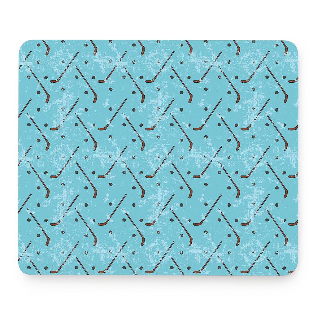 Hockey Stick And Puck Pattern Print Mouse Pad