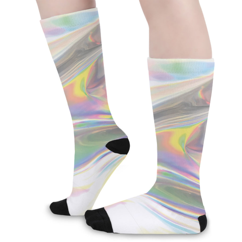 Holographic Art Print Long Socks