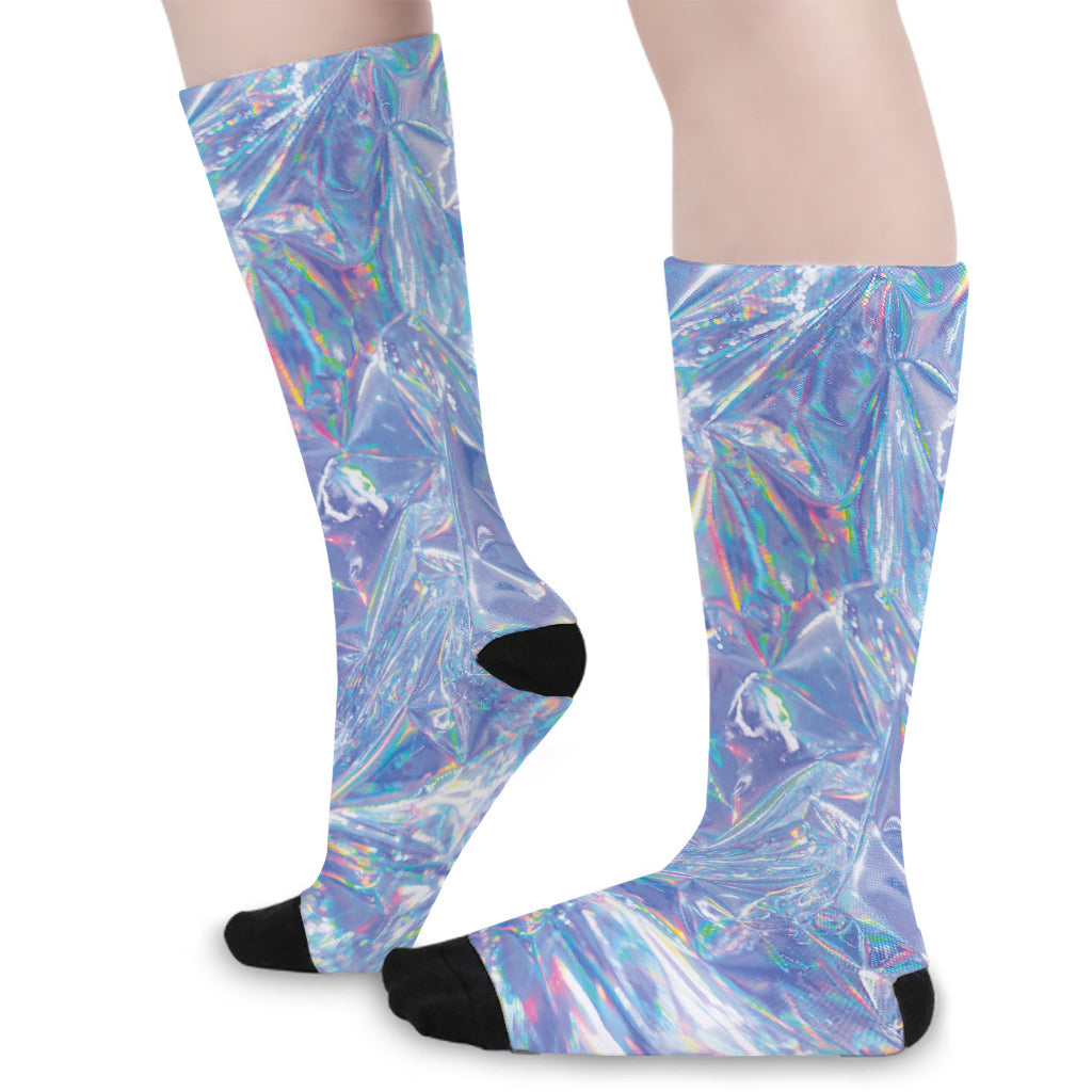 Holographic Artwork Print Long Socks
