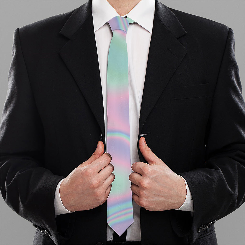 Holographic Waves Print Necktie