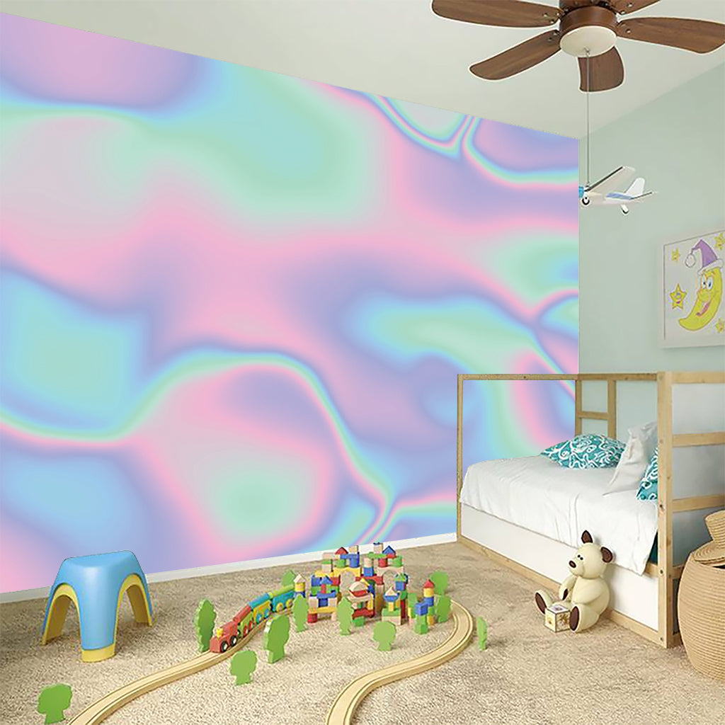 Holographic Waves Print Wall Sticker